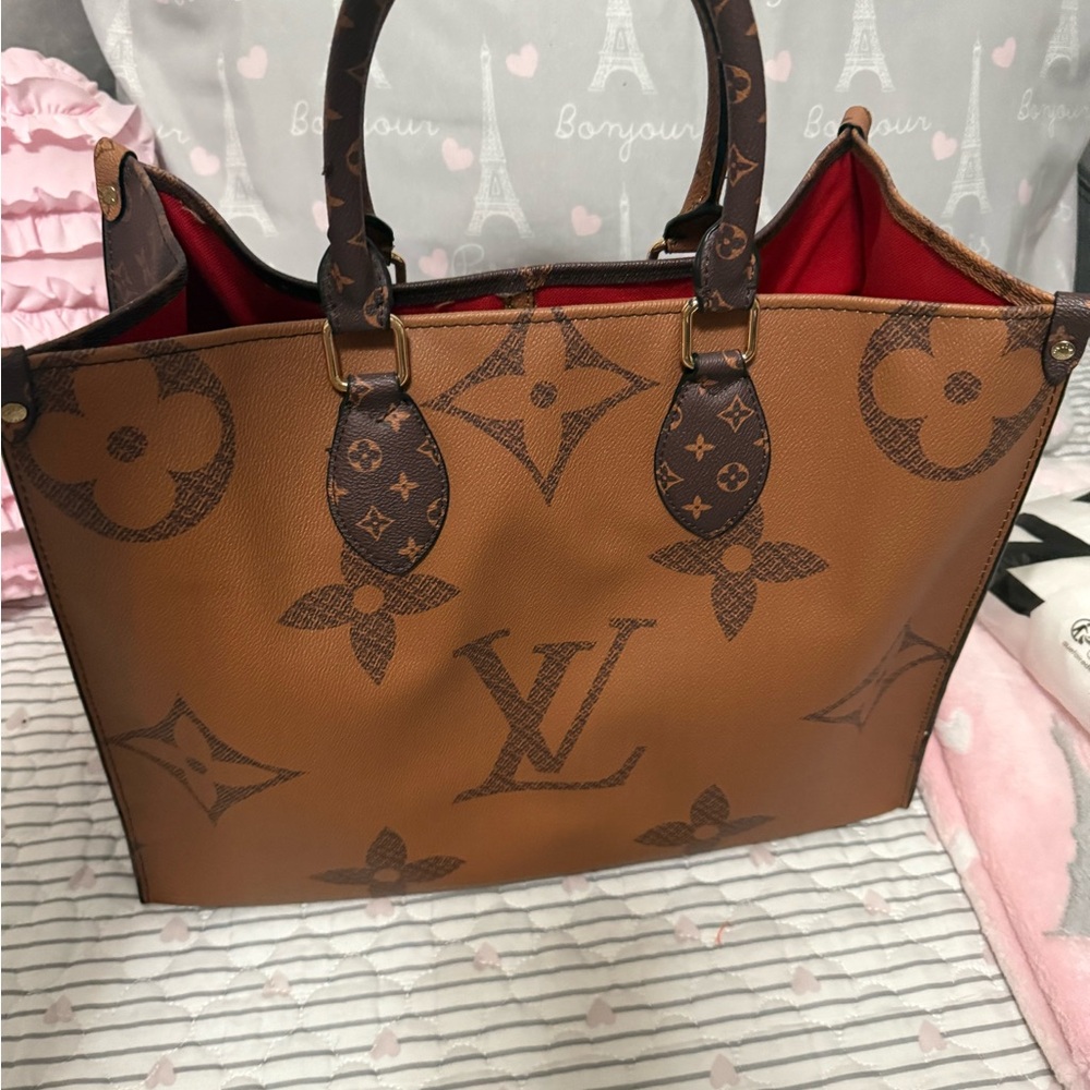 Luxury Tan and Brown Monogram Tote